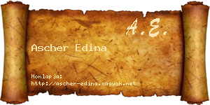 Ascher Edina névjegykártya