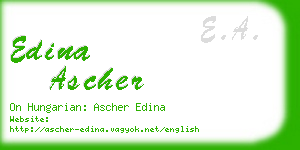 edina ascher business card